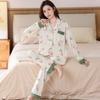 Sweet tulip new pajamas women's spring and autumn imitation cotton long-sleeved loungewear large size set