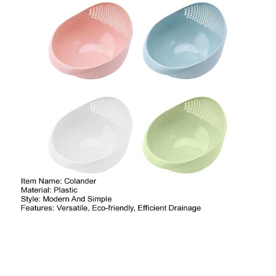 4Pcs Plastic Colander Rice Washer Vegetable Strainer with Fine Mesh Food-Grade Stackable Kitchen Strainer Basket Colander for Washing Draining Storage