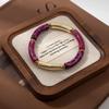 Bracelet Géométrique en Bambou Imprimé Léopard pour Femme - Accessoire de Mode Haut de Gamme