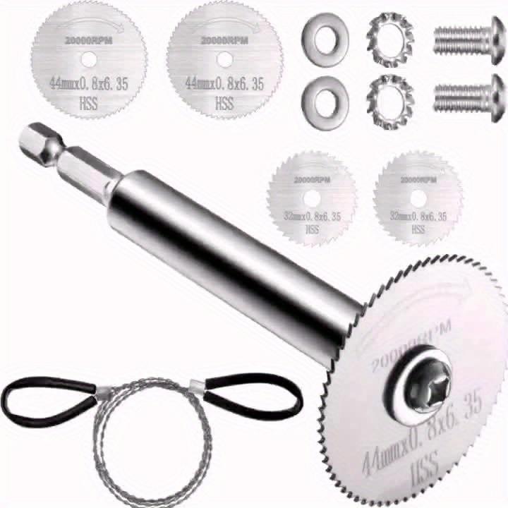 High-Speed Steel Cutting Wheel for Hex Shank Rotary Saw–Thin Disc Blade with 8 Replaceable Cutting Heads,Durable Metal Construction for Precision Cuts