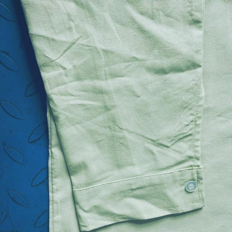 2022 Herren Großes Langarm-T-Shirt aus Leinen - Lockere Passform, einfarbig