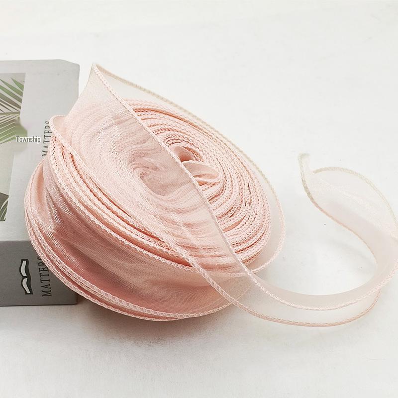 Large Fish Tail Yarn Ribbon with Flower Design - Handmade Binding Tape for Floral and Baking Packaging