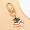 European & American Cross-Border Alloy Jewelry: Graduate's Hat & Flower Pendant Charm