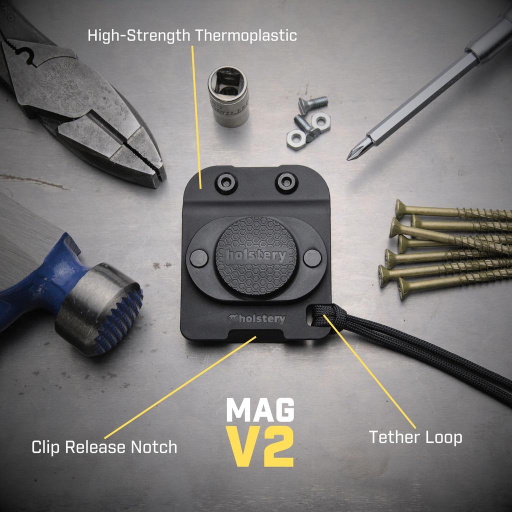 Holstery MagMaster Magnetic Tool Holder Powerful Belt Magnet Holster for Drill and Other Magnetic Tools and Hardware - Clip-On Screws, Hammers,