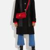 Coach Tabby 26 Flap Closure Side Slit Pocket Polished Pebble Leather Handheld Crossbody Shoulder Bag Medium Women Bags Bright-Red 73995-B4UP7