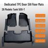 Tank 500-T Car Floor Mats: TPE, Eco-Friendly, No Odor, Fits 26 Models, Includes Door Sill Mats