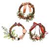 Beautiful Christmas Ornament Bow Pinecone Lemon And Red Berry Wreath Decor