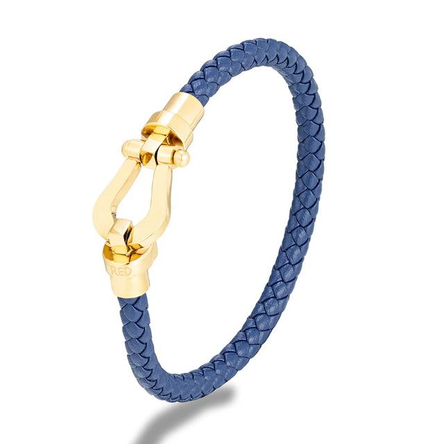 Bracelet Multi-color Braided Horseshoe Buckle Gold-plated Bracelet U-shaped Bracelet Men and Women Couple Bracelet 2026