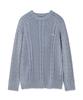 WACKY WILLY Washed Cable Texture Pullover Blue