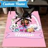 Custom Name Kitty Dollhouse Adventure Rug Game Carpet, Floor Mat for Bedroom Living Room Entryway Rug, Home Decor Idea Gift for Christmas birthday
