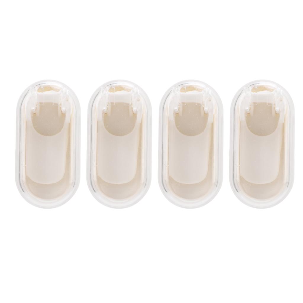 4pcs Wall Mounted Tooth Brush Case Clear Non Punched Self Adhesive Hanging Tooth Brush Cover Cap for