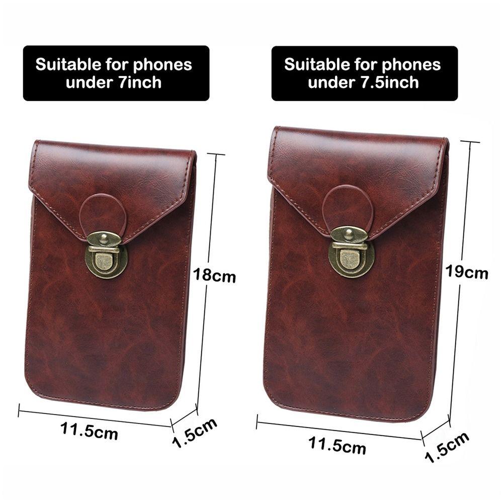 Retro Leather Phone Belt Bag WaterProof Universal Male Waist Pouch Multifunctional Phone Pouch Men