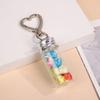 7/10Ml Storage Bottle With Love Keychain Transparent Glass Bottles Aluminium Cap Empty Jars Liquid Containers Dispenser Decor