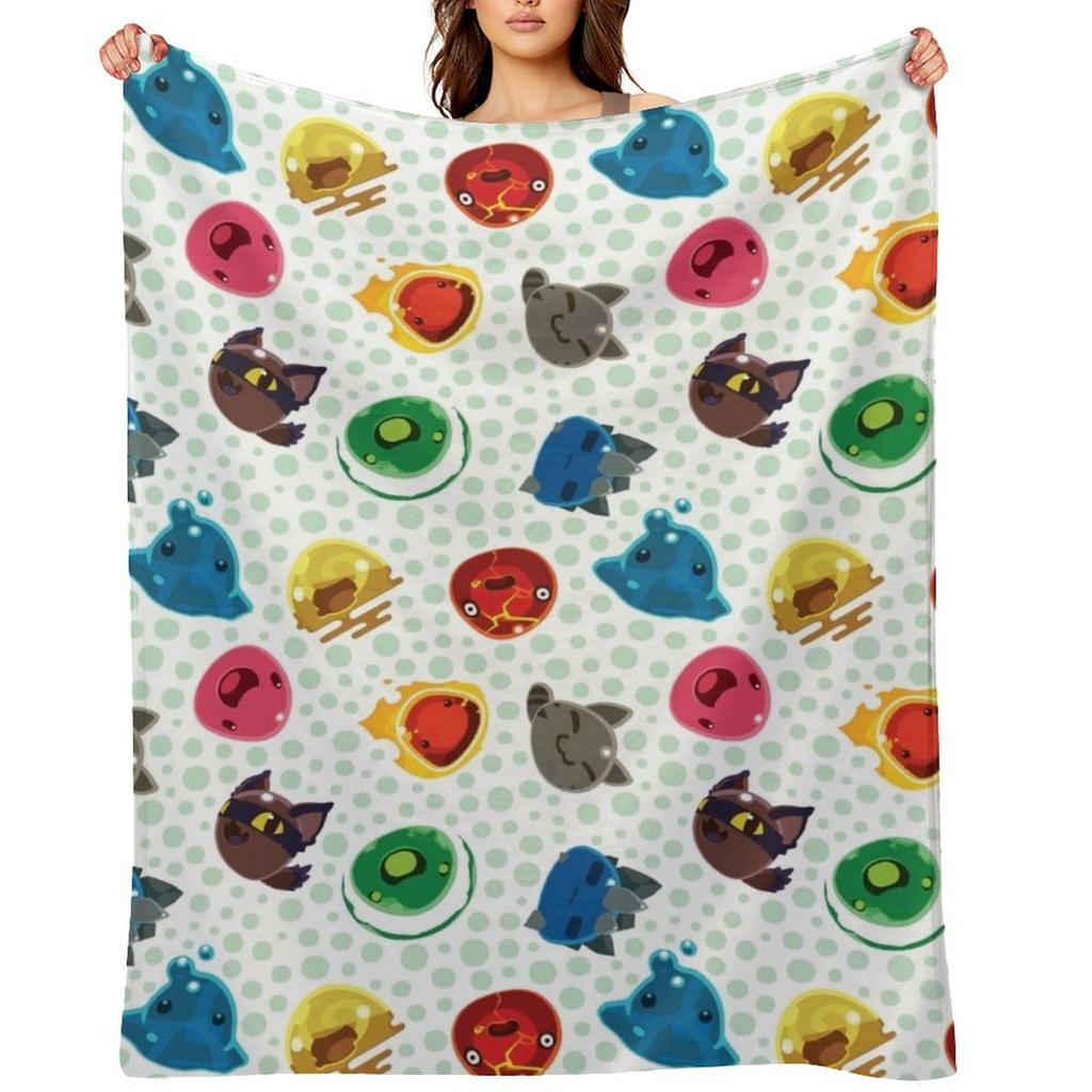 Cute Slime Rancher Pattern Throw Blanket Bed Sofa Quilt Luxury Thicken Hairy Blankets