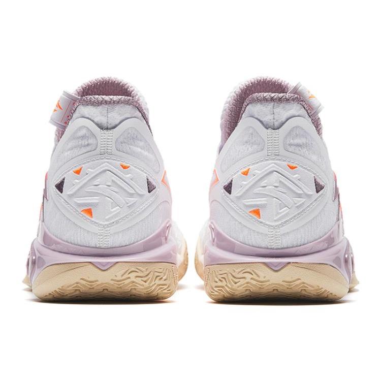 Anta Shock Wave 5 Mutation Low top Slip Resistant Abrasion Resistant Basketball Shoes Women's White Purple 122331106-1