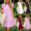 Summer New Ruffle Sleeve Pleated Dress Women's Clothing