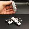 Portable Stainless Steel Dual-Pipe Mini High Decibels Survival Keychain Whistle