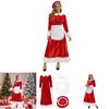Christmas Santa Costume Dress For Adults With Polyester Fabric For Holiday Parties