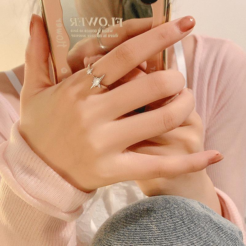 Adjustable Ring Irregular Geometry Punk Vintage Rings Set Adjustable Korean Dainty Accessories Skin-Friendly