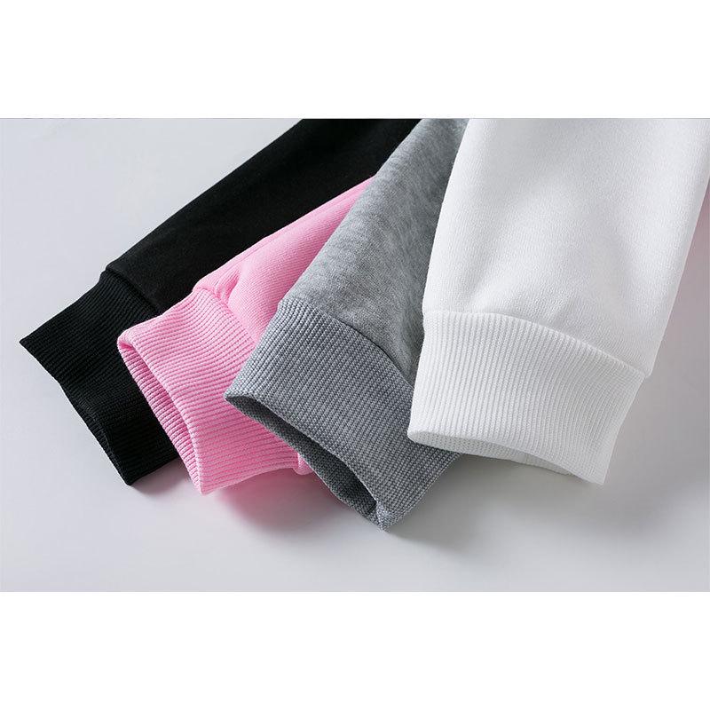 Solid Color Fleece-Lined Kids' Hoodie & Sweatpants Set - Autumn/Winter White
