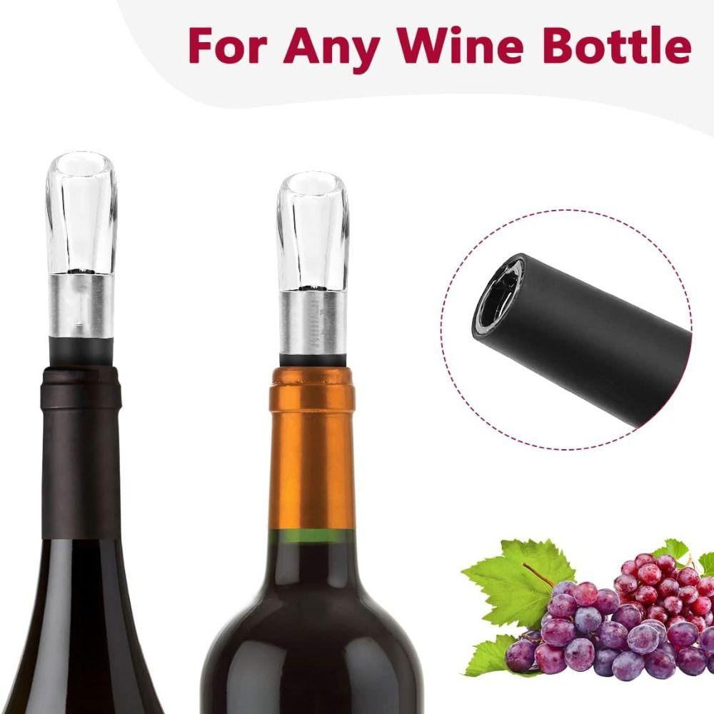 

1/2pcs 4.72 Inch Wine Aerator Pourer Black Safety Pour Easy To Use Quick Decanter Kitchen