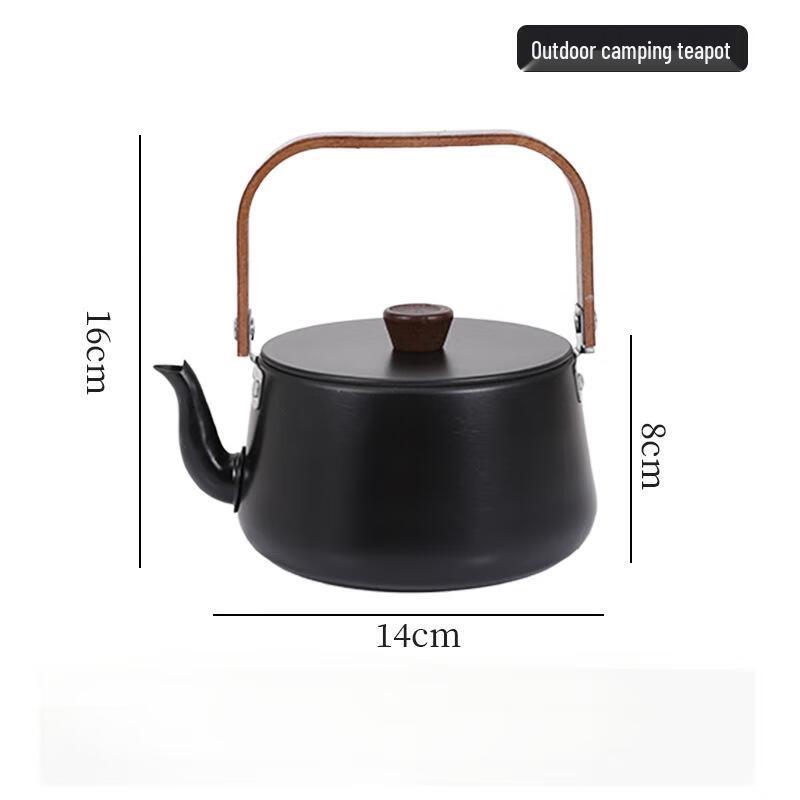 OEING Aluminum Alloy Camping Kettle with Wooden Handle