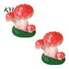 DIY Craft Supplies 2 Pcs Mini Mushroom Figurines, Miniature Resin Figures Tabletop Scenes for Micro Landscape, Fairy Garden, Aquarium, Bonsai