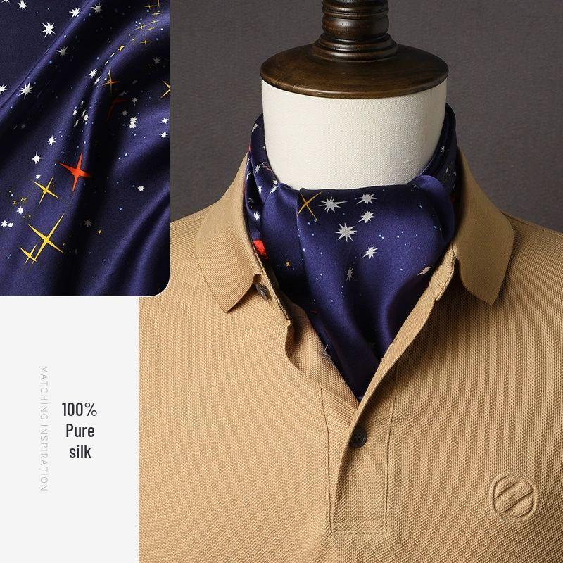 Мужской квадратный шарф из шелка тутового дерева TXRMDX 53x53cm