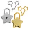 2Pcs Star Shaped Padlock Alloy Small Lock Easy Open Keys Travel Luggage Diary Book Piggy Bank Lock Security Lockers