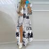 Spring and Summer Latest Trendy Printing Long-sleeved Shirt Sexy Dress