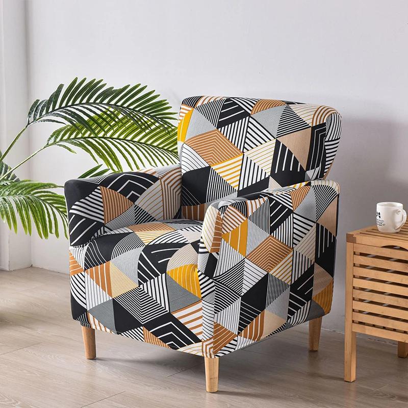 Stretch Single Seat Sofa Covers for Living Room Elastic Club Tub Chair Cover Armchair Couch Cover Furniture Protector Slipcovers