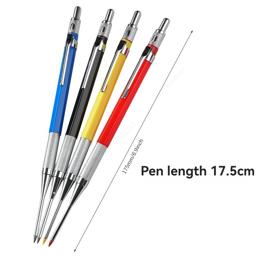 30mm Deep Hole Long Nib Mechanical Pencil Set Solid Carpenter Woodworking Tools 2.0mm 12 Colors Refill Construction Tools