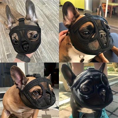 1pc Short-Snouted Dog Muzzle, Anti-Bite Anti-Chew Anti-Bark Adjustable Breathable Pet Mask