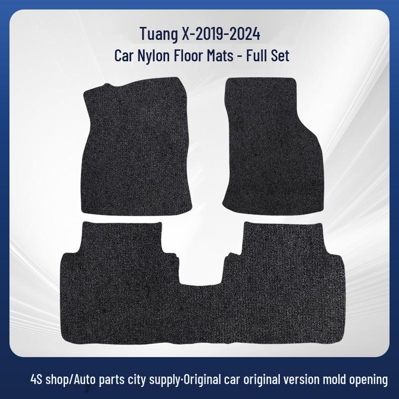 Black Nylon Wear-Resistant Floor Mats for SAIC Volkswagen Teramont X 2019-2024 Models