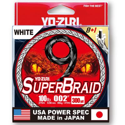 YO-ZURI PE Line Super Braid 9 300YDS 100Lbs Color: White