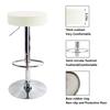 KKTONER Adjustable Height Swivel Bar PU Leather with Round Suitable for Home Kitchen White Stool, Footrest, Chair, Countertops, Medium,