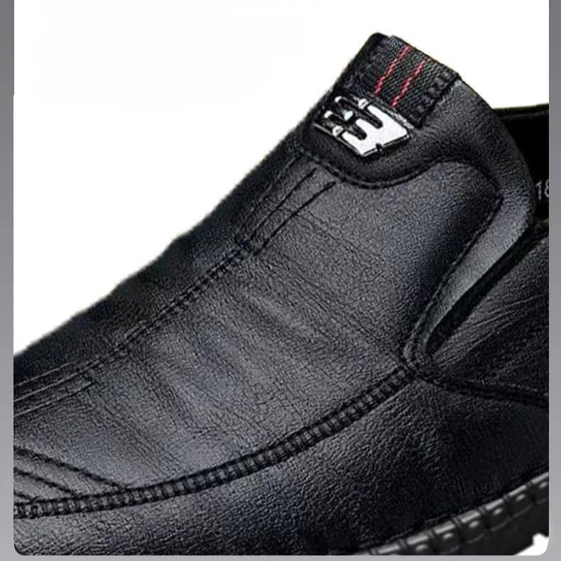 Men's Leather Shoes Soft Surface New Business Casual Shoes Middle-aged and Elderly Shoes Fashion Driving Peas Shoes