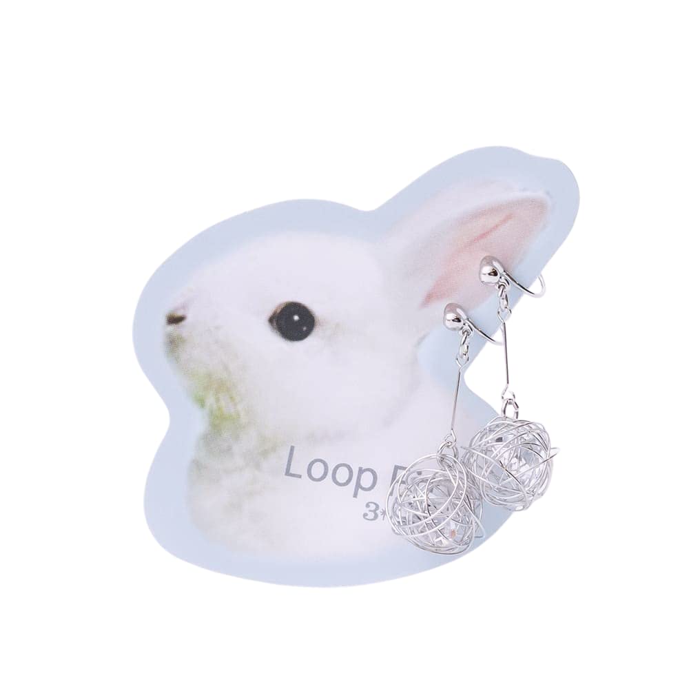 

3carat Loop Fit Painless New Sensation Earrings Lightweight Hard to Fall Off Nickel Free Earrings Bijou Tumbleweed Non-Pierced (Rhodium)