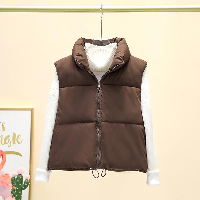 

Новый зимний хлопковый жилет женский универсальный свободный модный жилет-куртка XL кофейный