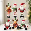 Qi Hao Plaid Santa, Snowman & Reindeer Christmas Ornaments - Long/Short-Legged Hanging Decoration