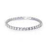 Luxury Hiphop Iced Out 4mm Cubic Zirconia Crystal Tennis Bracelets For Women Men Color Silver Color Bracelet Chain Jewelry