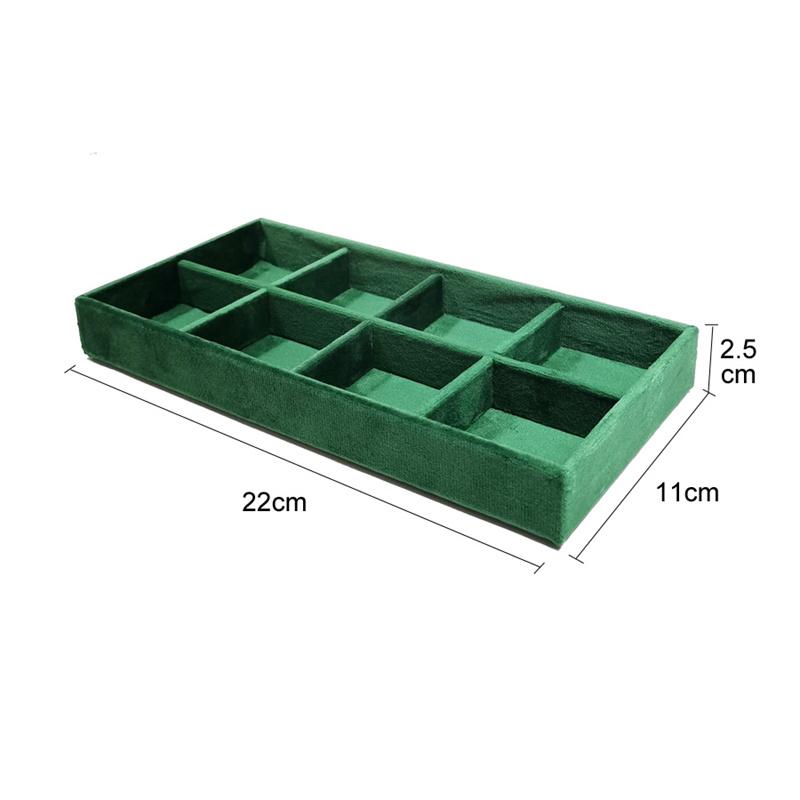 Dark Green Velvet Jewelry Display Storage Tray Jewelry Organizer Storage Props Ring Earrings Necklace Bracelet Storage Props