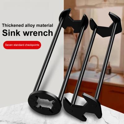 Under Sink Faucet Wrench Long-Arm Low-Profile Tight Spaces Plumbing Wrench Non-Slip Serrated Jaw Tool