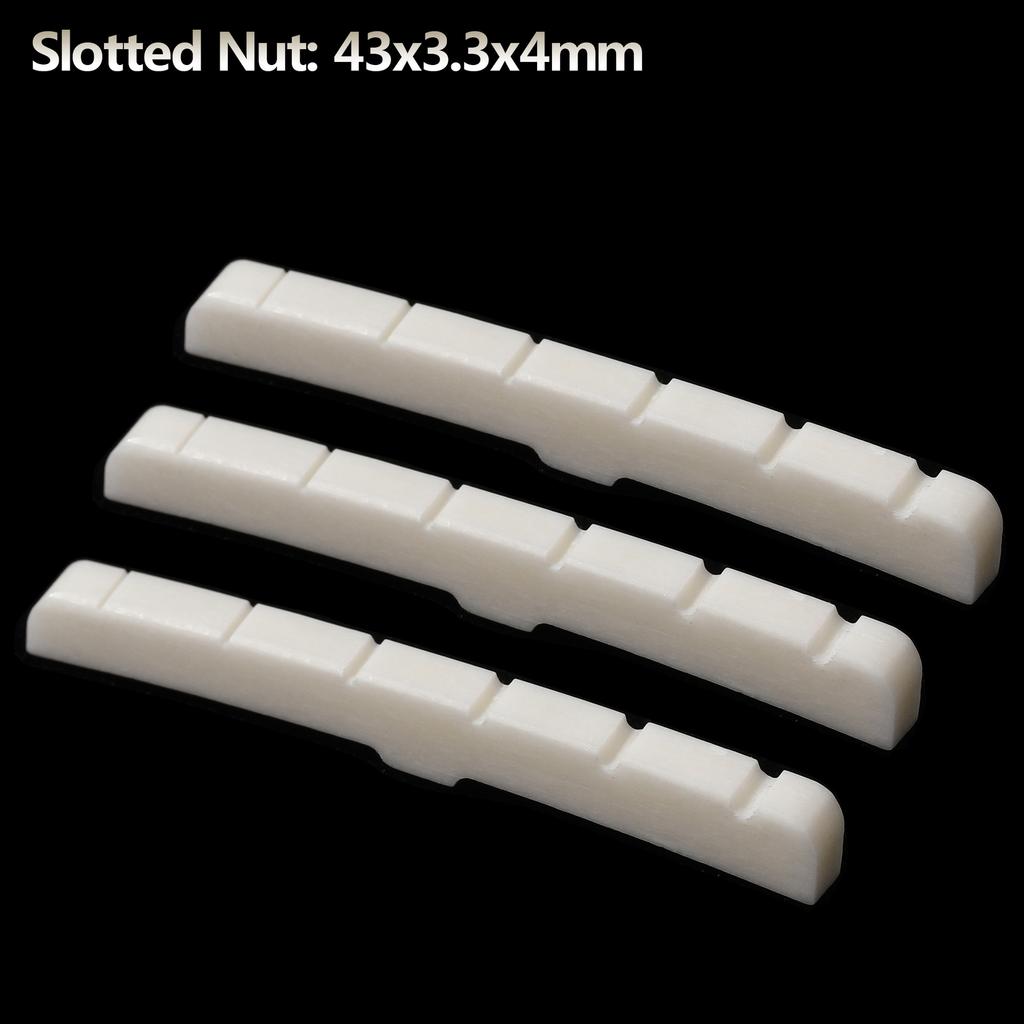 6-String Electric Guitar Ox Bone Grooved Nut, 43x3.3x4mm, for Fender Strat and Tele