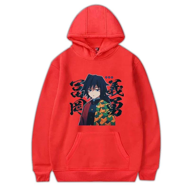 Japonské anime Demon Slayer Tomioka Giyuu Grafický potisk S kapucí Nadměrná mikina Pánská Dámská Mikiny Dlouhý rukáv Unisex Streetwear