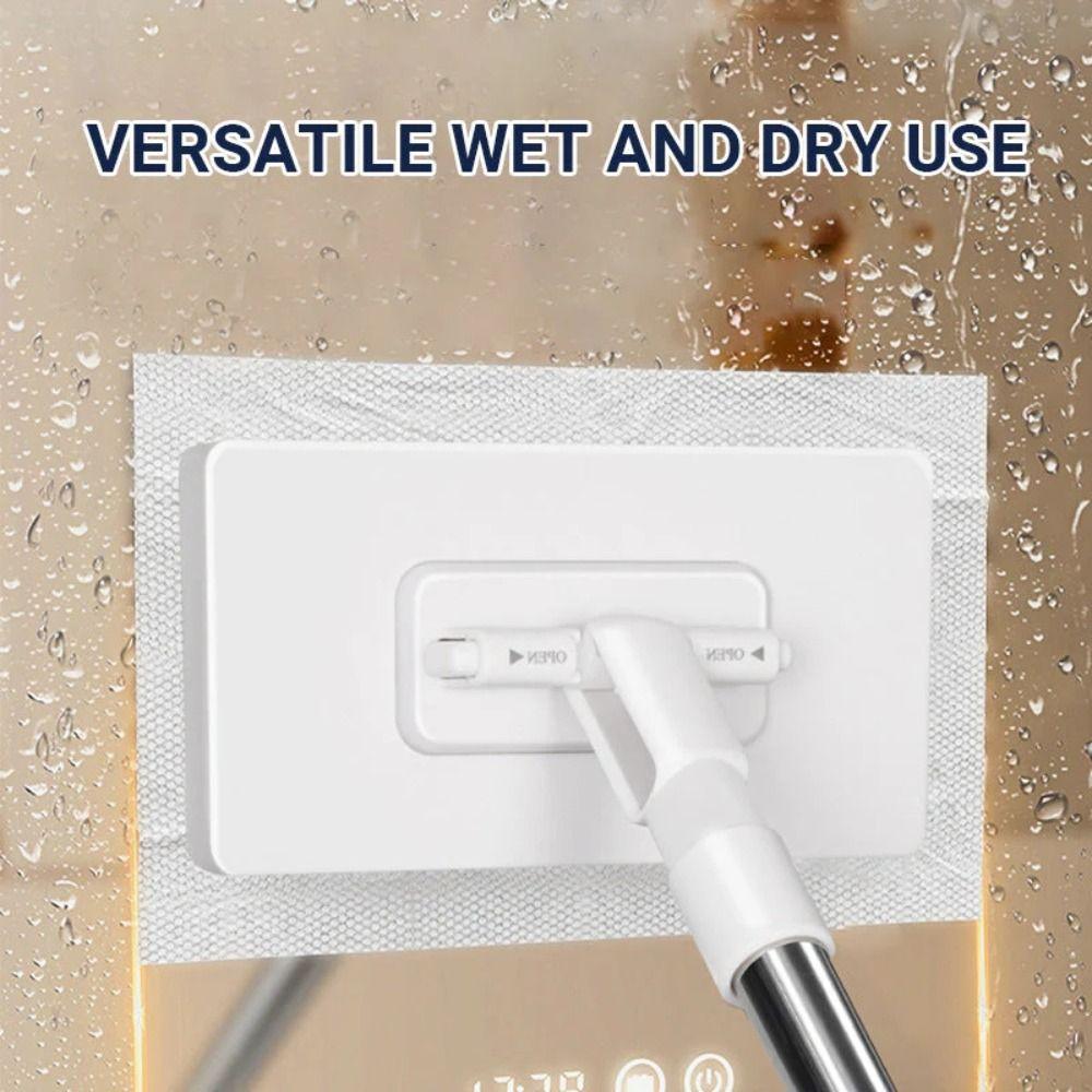 with 3 Reusable Cloths Dust Mops Clamping Automatic Mop Clip New Lazy Mop  Household