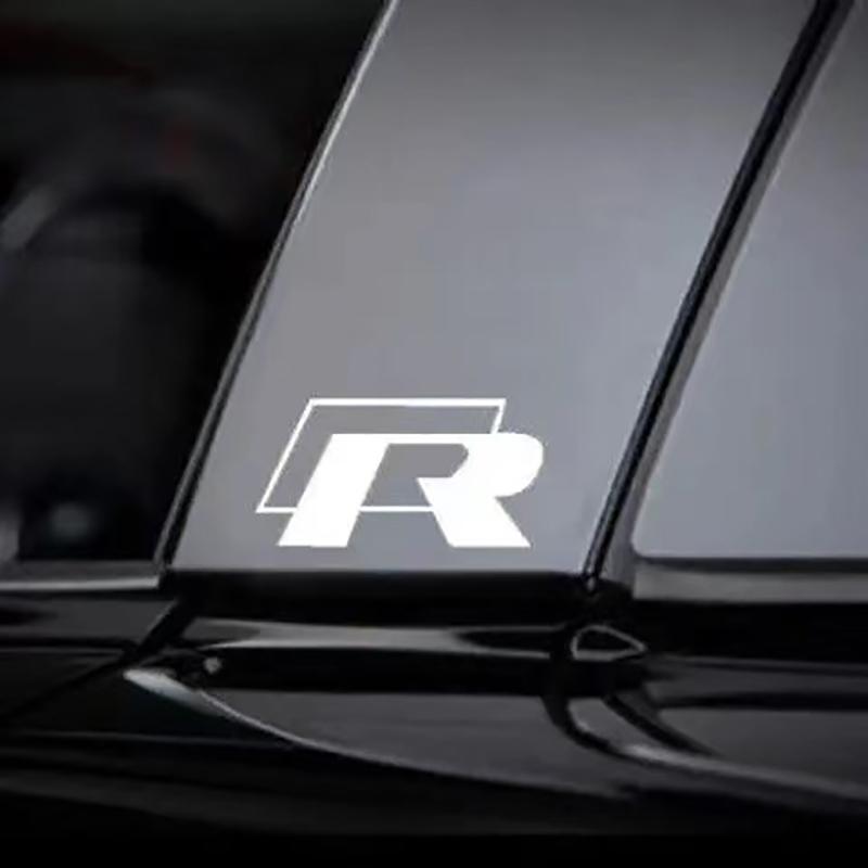 

For VW 2pcs Car Body Badge B-pillar Trunk Decal R Emblem Sticker For Volkswagen R Polo T5 Golf 5 MK6 7 8 Passat b6 b7 GTD GTI