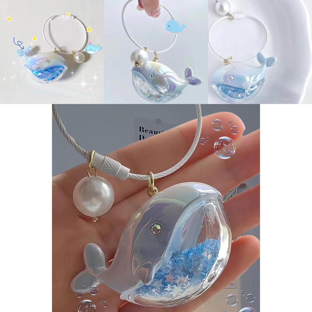 Adorable Whale Keychain Gradual Color Changing Pendant For Decoration