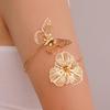 Hot Sale Flower Open Arm Bracelet Geometric Light Luxury Niche High-end Bracelet Fashion Arm Ring Non-fading Bracelet