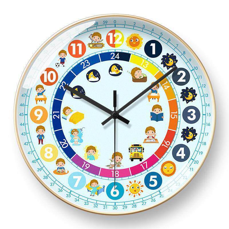 Kids' Educational Cartoon Wall Clock for Learning Time - Silent Clock for Children's Bedroom and School